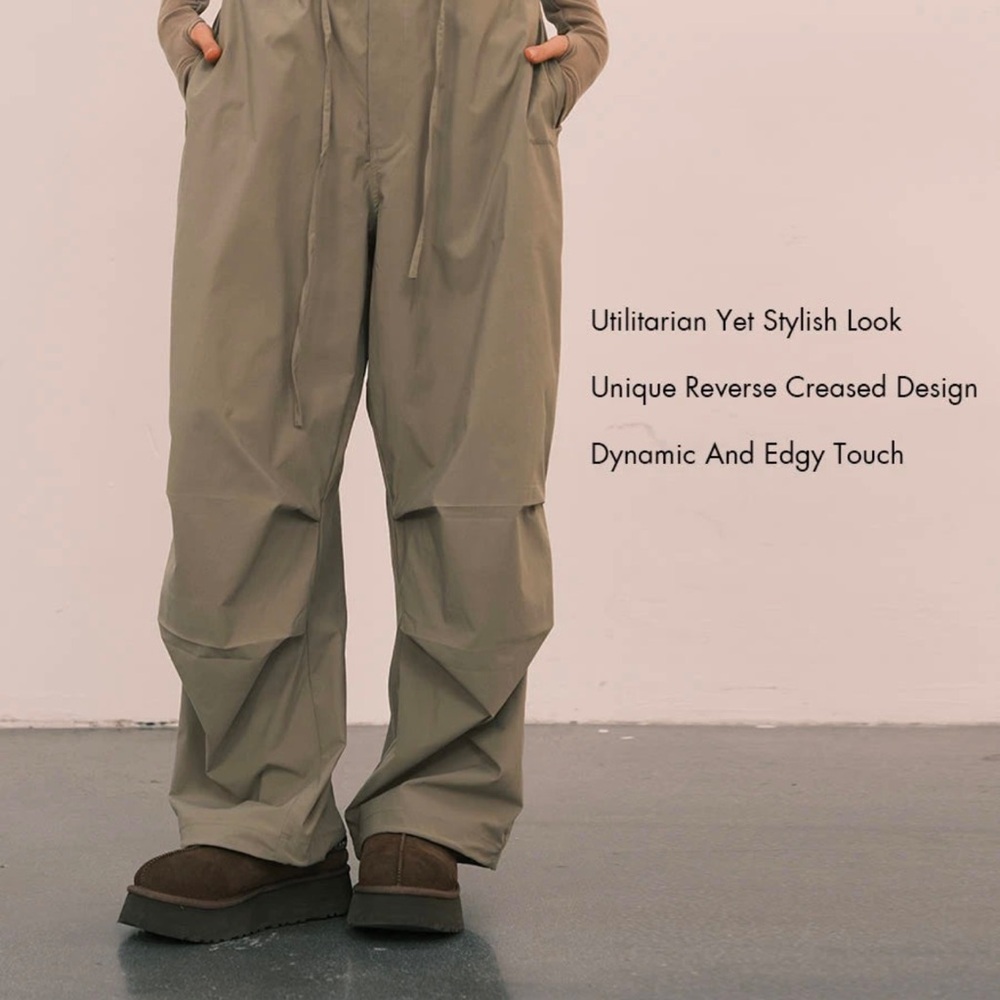 Fleece lined parachute pants